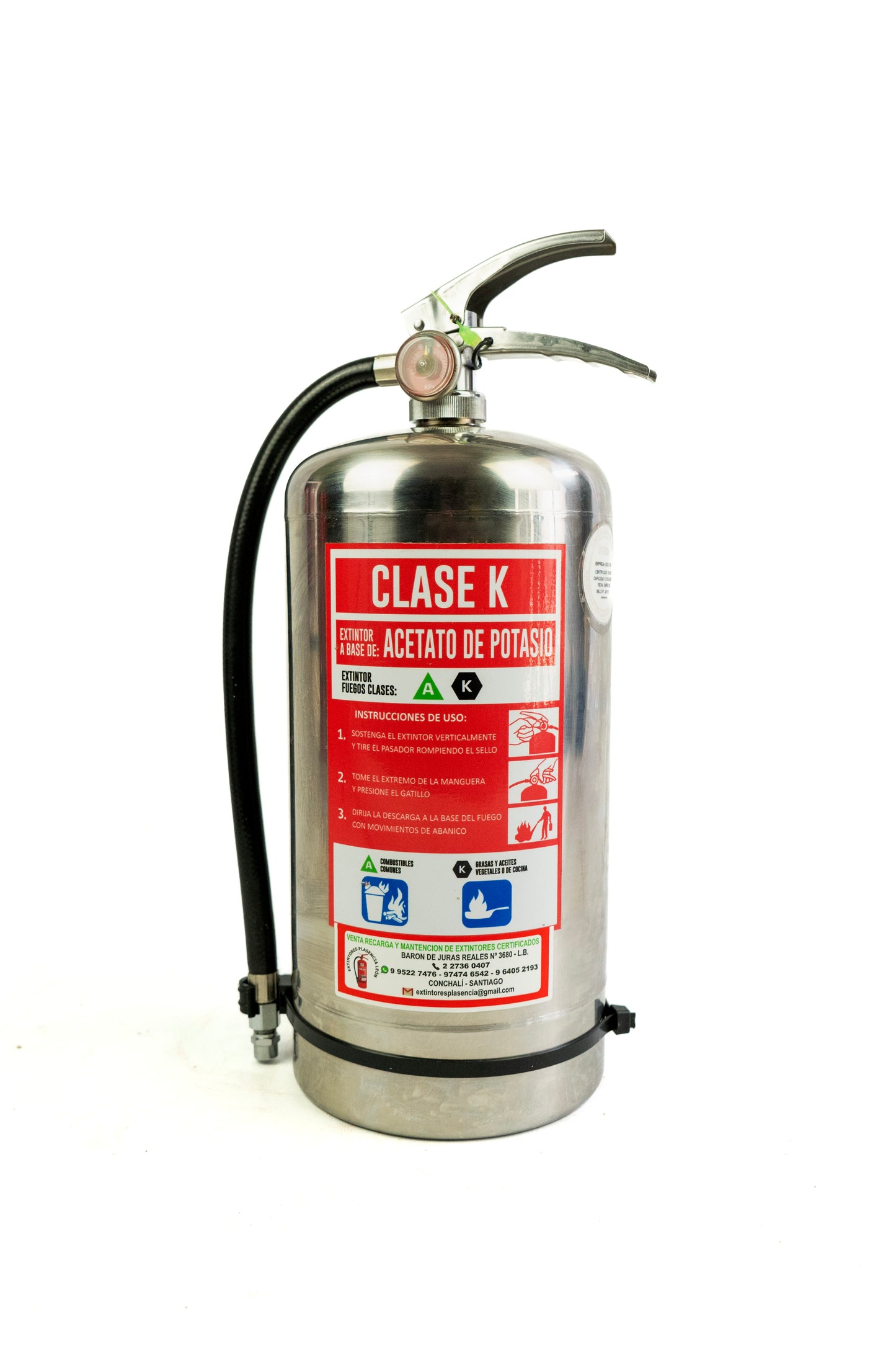 Extintor Clase K Acetato de Potasio de 6 Litros